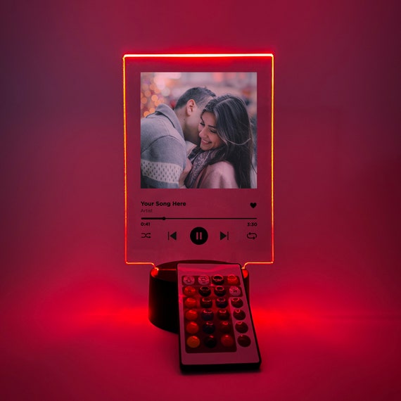 Custom Personalized Photo Song Framed Lyrics Music Album Cover Picture LED 16 Colors Light Up Stand Anniversary Wedding, Couple, Family Gift - Image 9