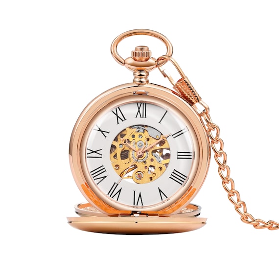 Engraved Bronze Pocket Watch: Steampunk Style Groomsmen Gift - Image 3
