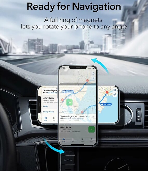Universal Wireless Car Charger Air Vent Mounted/ Phone Holder with MagSafe, For iPhone, Samsung Galaxy S24 S23, Google Pixel 9 8 7, Xiaomi - Image 6