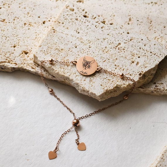 Pet Portrait Custom Bracelet for Dog Mom, Memorial Dog Photo Bangle, Engraved Cat Portrait, Cat Photo Jewelry, Pet Loss Gift, Adoption Gifts - Image 8