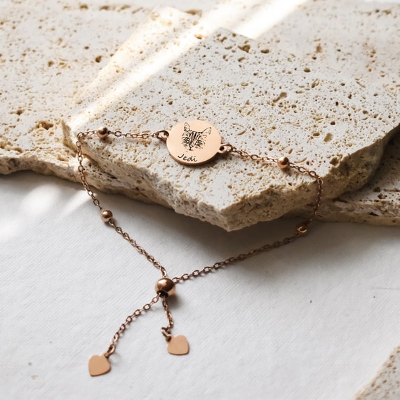 Pet Portrait Custom Bracelet for Dog Mom, Memorial Dog Photo Bangle, Engraved Cat Portrait, Cat Photo Jewelry, Pet Loss Gift, Adoption Gifts - Image 4