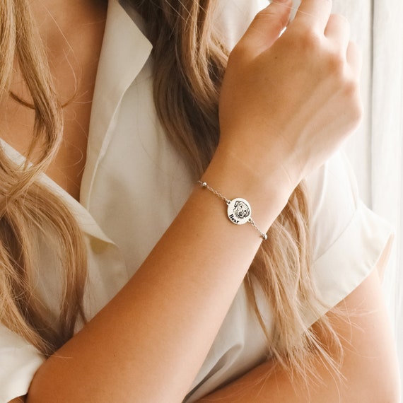 Pet Portrait Custom Bracelet for Dog Mom, Memorial Dog Photo Bangle, Engraved Cat Portrait, Cat Photo Jewelry, Pet Loss Gift, Adoption Gifts - Image 5