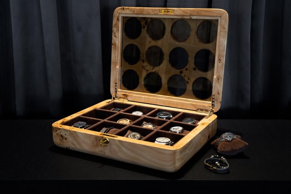 Mapa Burl Wood Watch Box: 9-Slot Luxury Watch Organizer - Image 10