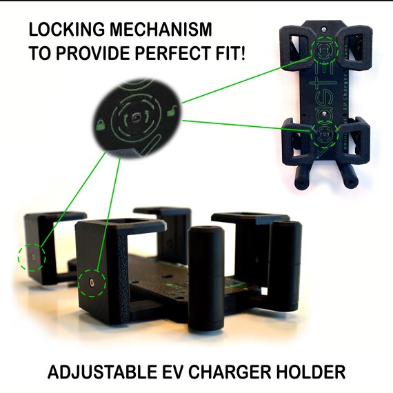 UNIVERSAL ADJUSTABLE EV Portable Mobile Charger Wall Holder - plugin electrical vehicles Ford Mach Lightning Tesla Prius Bolt Kia Vw & more - Image 6
