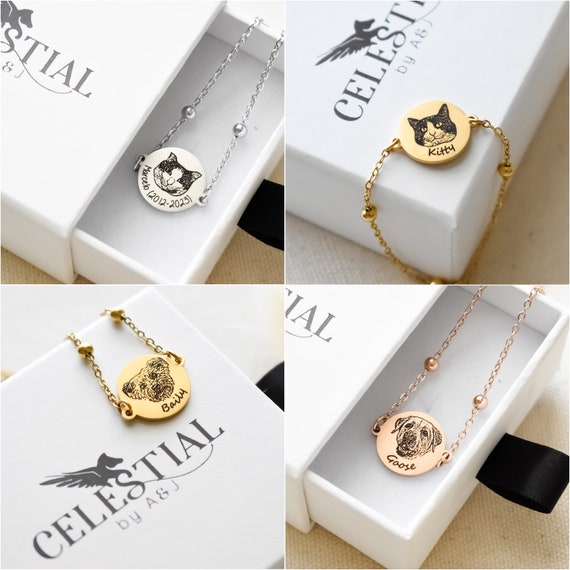 Pet Portrait Custom Bracelet for Dog Mom, Memorial Dog Photo Bangle, Engraved Cat Portrait, Cat Photo Jewelry, Pet Loss Gift, Adoption Gifts - Image 7