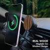 Wood MagSafe Wireless Car Charger, 15 Watt Fast Wireless Magnetic Charging Pad USB-C Circle Wireless Qi Charger Wood MagSafe Wireless Car Charger, 15 Watt Fast Wireless Magnetic Charging Pad USB-C Circle Wireless Qi Charger