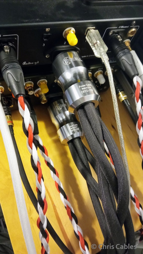 The Mamba, 268S/m high-conductivity audiophile power cable. Braided, triple-shield, with Euro & US connectors. Handmade by Chris Cables - Image 5