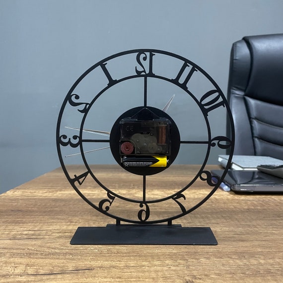 Metal Classic Desk Clock, Tabletop Clock with Numbers, Unique Design Home Office Clock, Silent Bedroom Clock, Gift for Office, Business Gift - Image 9