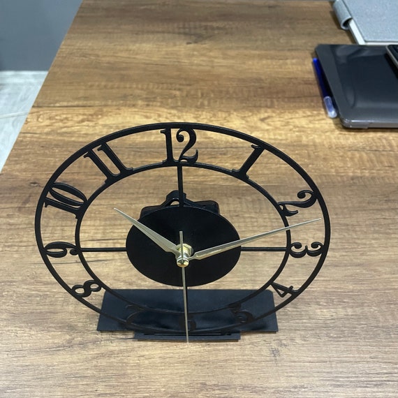 Metal Classic Desk Clock, Tabletop Clock with Numbers, Unique Design Home Office Clock, Silent Bedroom Clock, Gift for Office, Business Gift - Image 7