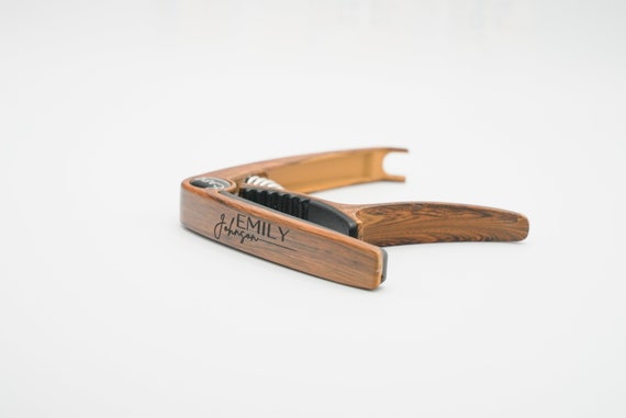 Personalized Wood Grain Guitar Capo: Engraved Custom Message - Image 6