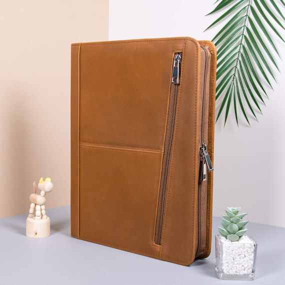 Personalized Crazy Horse Leather Portfolio, Engraved Business Padfolio with iPad Pro Case,  Custom Leather Portfolio, Corporate Gifts - Image 2