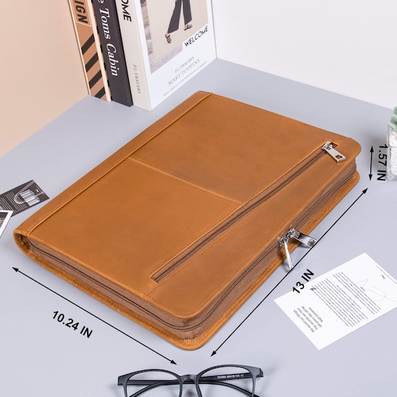 Personalized Crazy Horse Leather Portfolio, Engraved Business Padfolio with iPad Pro Case,  Custom Leather Portfolio, Corporate Gifts - Image 3