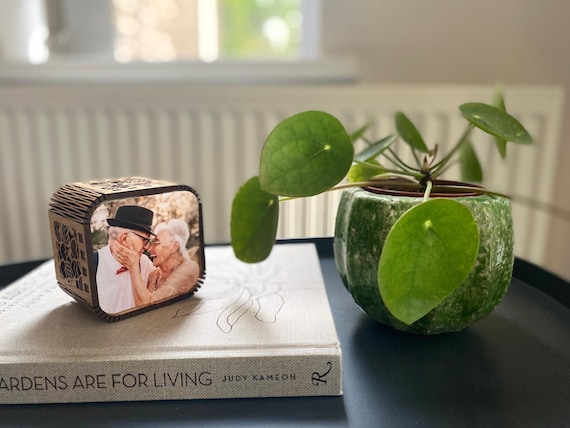 Personalised Grandparent gift wood photo cube - with audio playback (voice or music) - Image 5