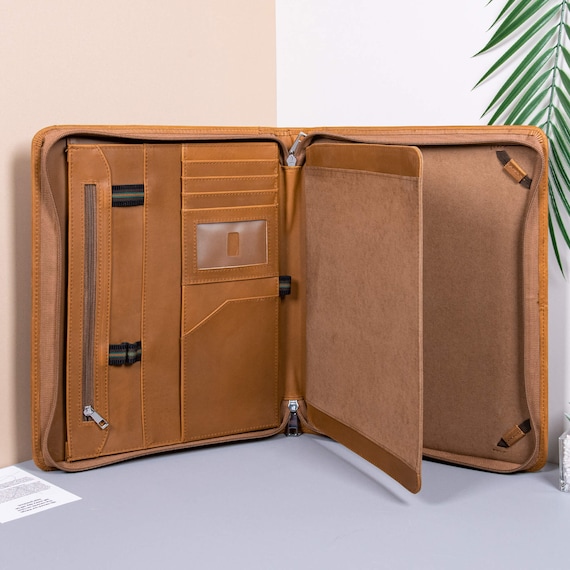 Personalized Crazy Horse Leather Portfolio, Engraved Business Padfolio with iPad Pro Case,  Custom Leather Portfolio, Corporate Gifts - Image 6