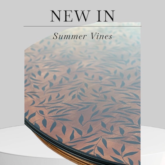 SOLD***Round Wooden Dinning Table, Rich Majahony Wood Stain with Black Accents and Pedastool Base - Image 2