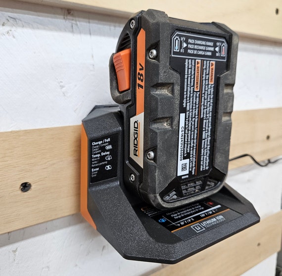 Ridgid 18V Battery Charger 1.5" Wall Mount *French Cleat and Screw To Wall Options* - Image 2