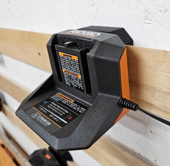 Ridgid 18V Battery Charger 1.5" Wall Mount *French Cleat and Screw To Wall Options*