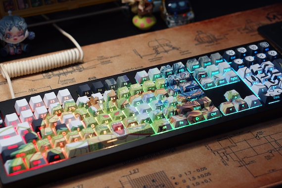 Personalized Transparent Keycap Side & Top Print Letter, Custom Cherry Profile Double Shot Shine Through PBT Keycaps for Mechanical Keyboard - Image 6