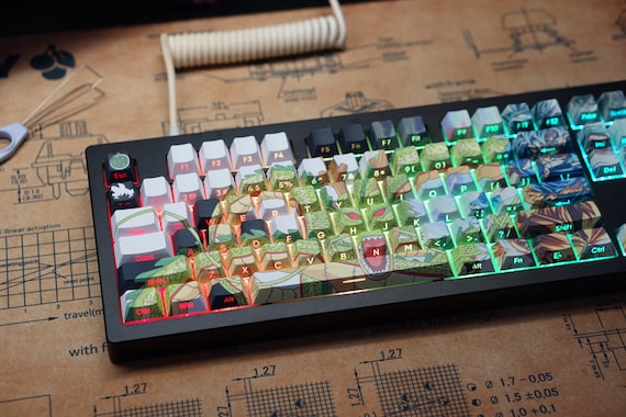 Personalized Transparent Keycap Side & Top Print Letter, Custom Cherry Profile Double Shot Shine Through PBT Keycaps for Mechanical Keyboard - Image 3