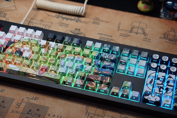 Personalized Transparent Keycap Side & Top Print Letter, Custom Cherry Profile Double Shot Shine Through PBT Keycaps for Mechanical Keyboard - Image 4