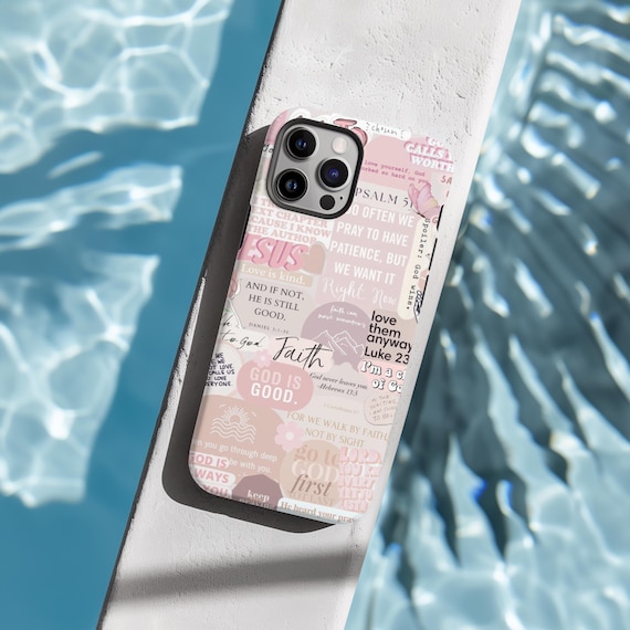 Preppy Pink Christian Phone Case: Faith Bible Verse Design - Image 2