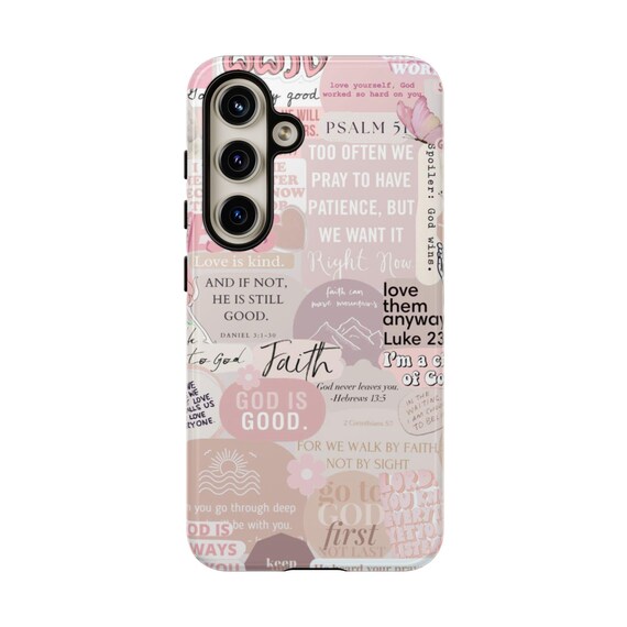 Preppy Pink Christian Phone Case: Faith Bible Verse Design - Image 8