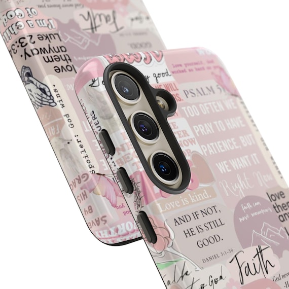 Preppy Pink Christian Phone Case: Faith Bible Verse Design - Image 6