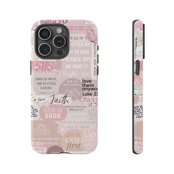 Preppy Pink Christian Phone Case: Faith Bible Verse Design - Image 7