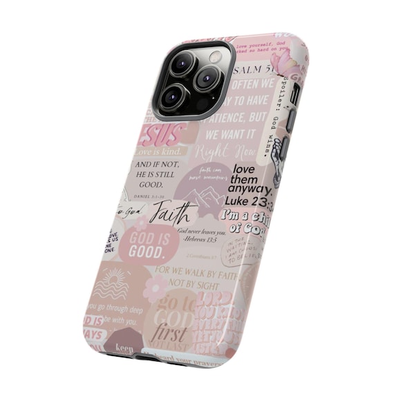 Preppy Pink Christian Phone Case: Faith Bible Verse Design - Image 5
