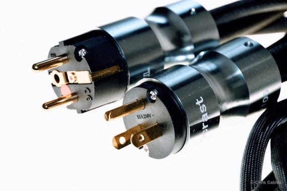 The Mamba, 268S/m high-conductivity audiophile power cable. Braided, triple-shield, with Euro & US connectors. Handmade by Chris Cables - Image 7