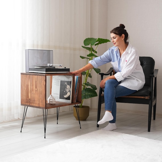 Turntable Station With Storage, Large Record Player Stand, Large Record Player Cabinet, plattenspieler mobel - Image 7