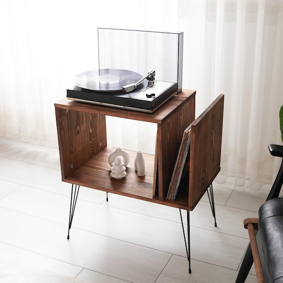 Turntable Station With Storage, Large Record Player Stand, Large Record Player Cabinet, plattenspieler mobel