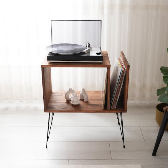 Turntable Station With Storage, Large Record Player Stand, Large Record Player Cabinet, plattenspieler mobel - Image 9