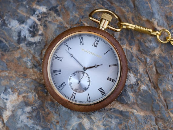 Custom Engraved Pocket Watch with Personalized Watch Stand, Wooden Watch, Perfect 1-Year Anniversary & 21st Birthday Gift for Him - Image 3