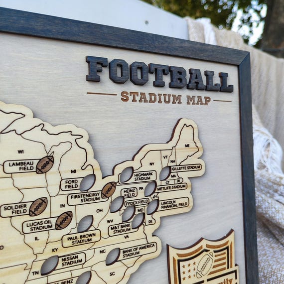 NFL Stadium Travel Map, Football Stadiums Map, Football Stadium Tracker, Personalized gift, Travel Map, Gifts For Men, Wedding Gift - Image 2