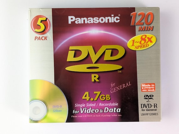 RARE! Sealed 5-Pack Panasonic DVD-R 4.7GB Blank DVD 120 min. 8x - Japan - Image 2