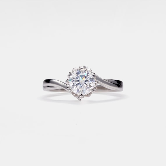 PERIMADE Moissanite Engagement Ring • Moissanite Snowflake Bypass Ring • Sterling Silver Wedding Jewelry • Trendy Best Friend Gift