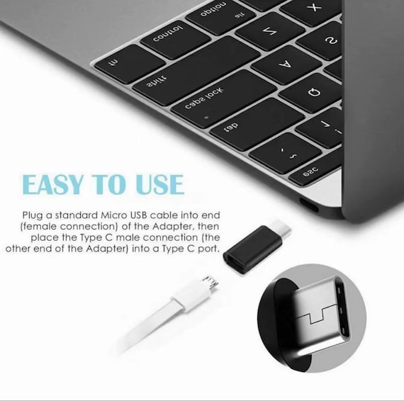 Micro USB to Type C Converter Adapter Black - Image 9