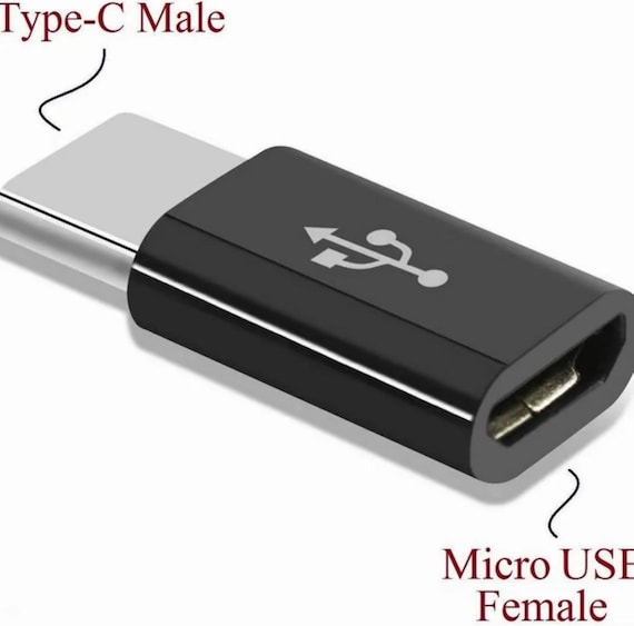 Micro USB to Type C Converter Adapter Black - Image 2