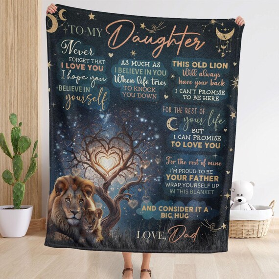 Personalized Blanket for Your Daughter, To My Daughter Throw Blanket, Daughter Gifts, Daughter Birthday Blankets, Letter Blanket from Dad - Image 5
