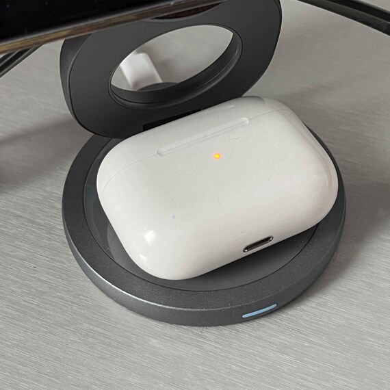 3 In 1 Wireless Charger, Practical Wood Desktop charger fast charges iPhone, AirPods, and Apple Watch. Compatible with MagSafe iPhone - Image 9