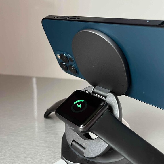 3 In 1 Wireless Charger, Practical Wood Desktop charger fast charges iPhone, AirPods, and Apple Watch. Compatible with MagSafe iPhone - Image 10