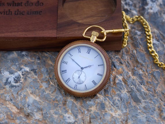 Custom Engraved Pocket Watch with Personalized Watch Stand, Wooden Watch, Perfect 1-Year Anniversary & 21st Birthday Gift for Him - Image 7