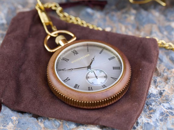 Custom Engraved Pocket Watch with Personalized Watch Stand, Wooden Watch, Perfect 1-Year Anniversary & 21st Birthday Gift for Him - Image 9