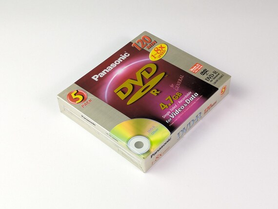 RARE! Sealed 5-Pack Panasonic DVD-R 4.7GB Blank DVD 120 min. 8x - Japan