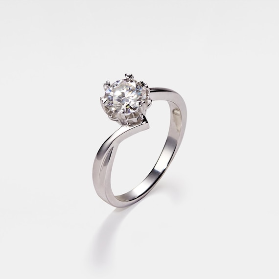 PERIMADE Moissanite Engagement Ring • Moissanite Snowflake Bypass Ring • Sterling Silver Wedding Jewelry • Trendy Best Friend Gift - Image 3