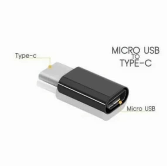 Micro USB to Type C Converter Adapter Black - Image 3