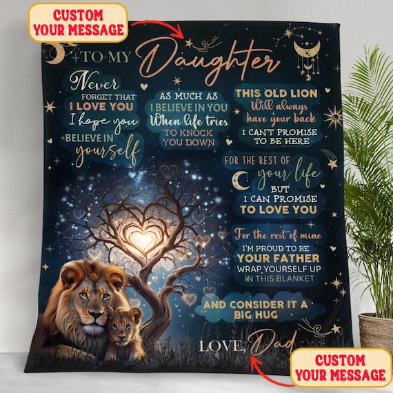 Personalized Blanket for Your Daughter, To My Daughter Throw Blanket, Daughter Gifts, Daughter Birthday Blankets, Letter Blanket from Dad - Image 2