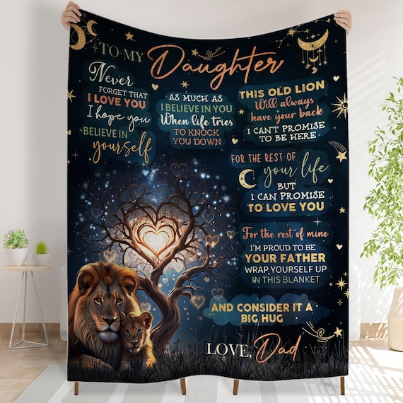 Personalized Blanket for Your Daughter, To My Daughter Throw Blanket, Daughter Gifts, Daughter Birthday Blankets, Letter Blanket from Dad