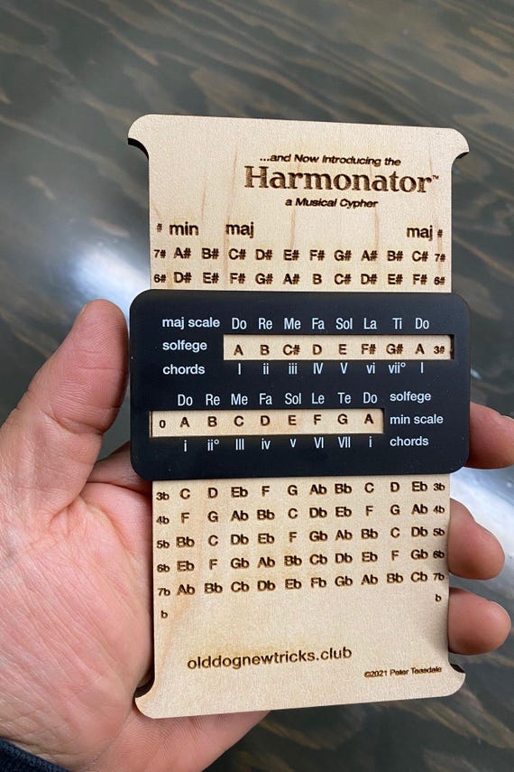 The Harmonator is an easy to use and quite attractive music cypher  for identifying notes in different keys